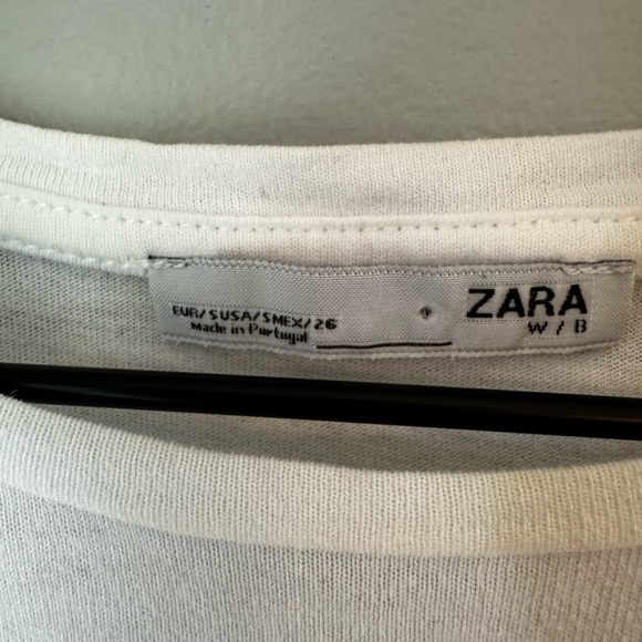Zara W/B Women’s 3D Patchwork Slim Fit Baby T-shirt Size Small - Picture 4 of 5